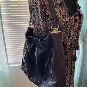 B Makowsky Soft Purple Leather Shoulder Bag
